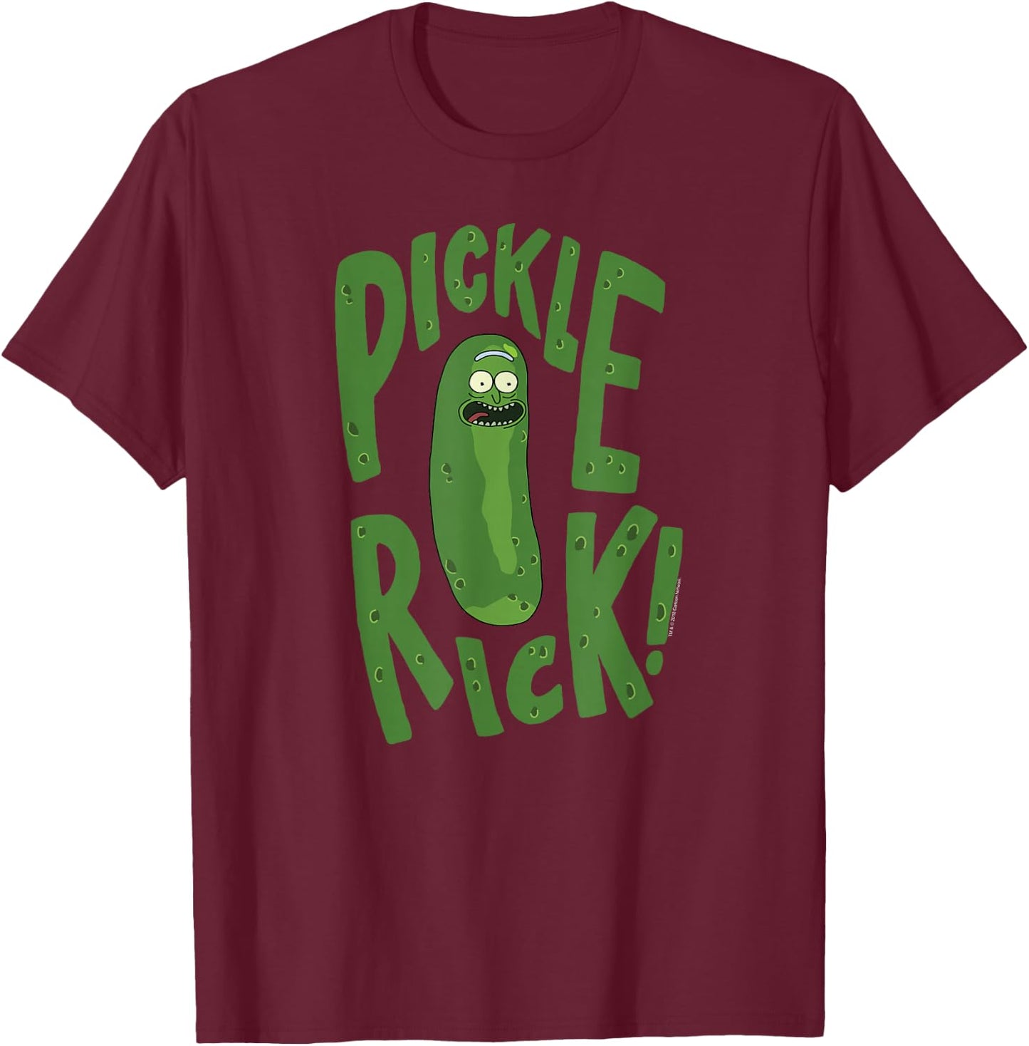 Rick and Morty Pickle Rick Cartoon T-Shirt - T-Shirt | Maroon