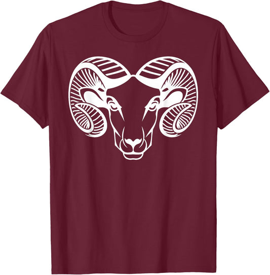 Aries Ram Astrology - Zodiac T-Shirt - T-Shirt | Maroon