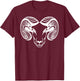 Aries Ram Astrology - Zodiac T-Shirt - T-Shirt | Maroon