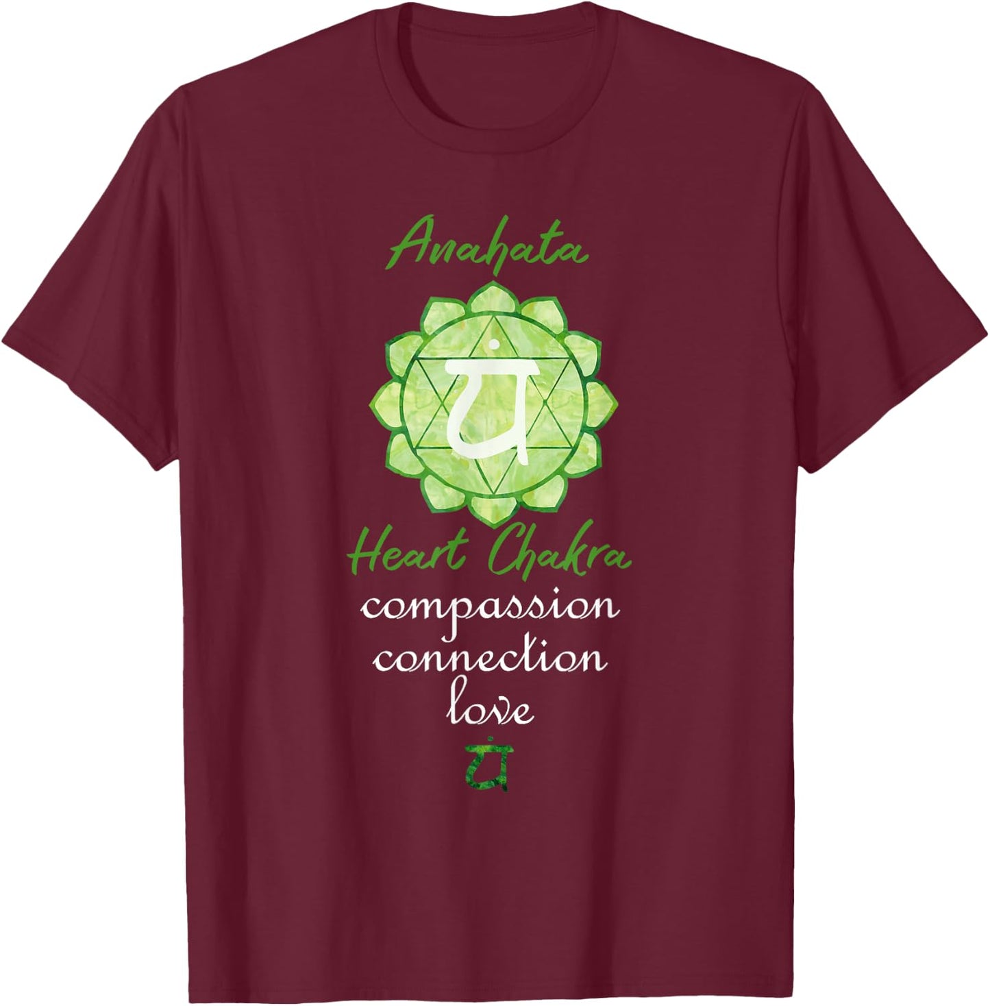 Chakra Meditation Shirt Affirmation Gift Heart Chakra T-Shirt - T-Shirt | Maroon