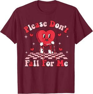 Cute Funny Please Don't Fall For Me PT Physical Therapists T-Shirt - T-Shirt | Maroon