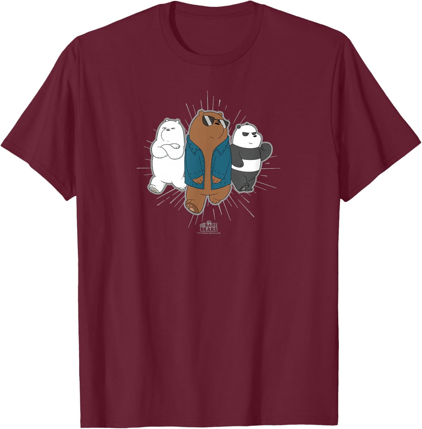 We Bare Bears Jacket T-Shirt - T-Shirt | Maroon