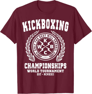 Kickboxing Championships, Kickboxing T Shirt, Martial Arts T-Shirt - T-Shirt | Maroon