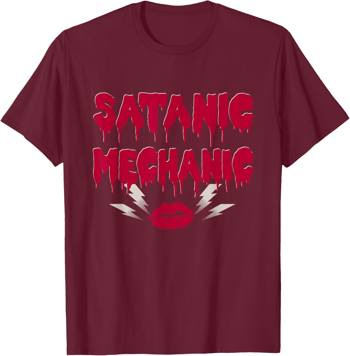 Satanic Mechanic - Goth Horror Musical Theatre Shirt T-Shirt - T-Shirt | Maroon
