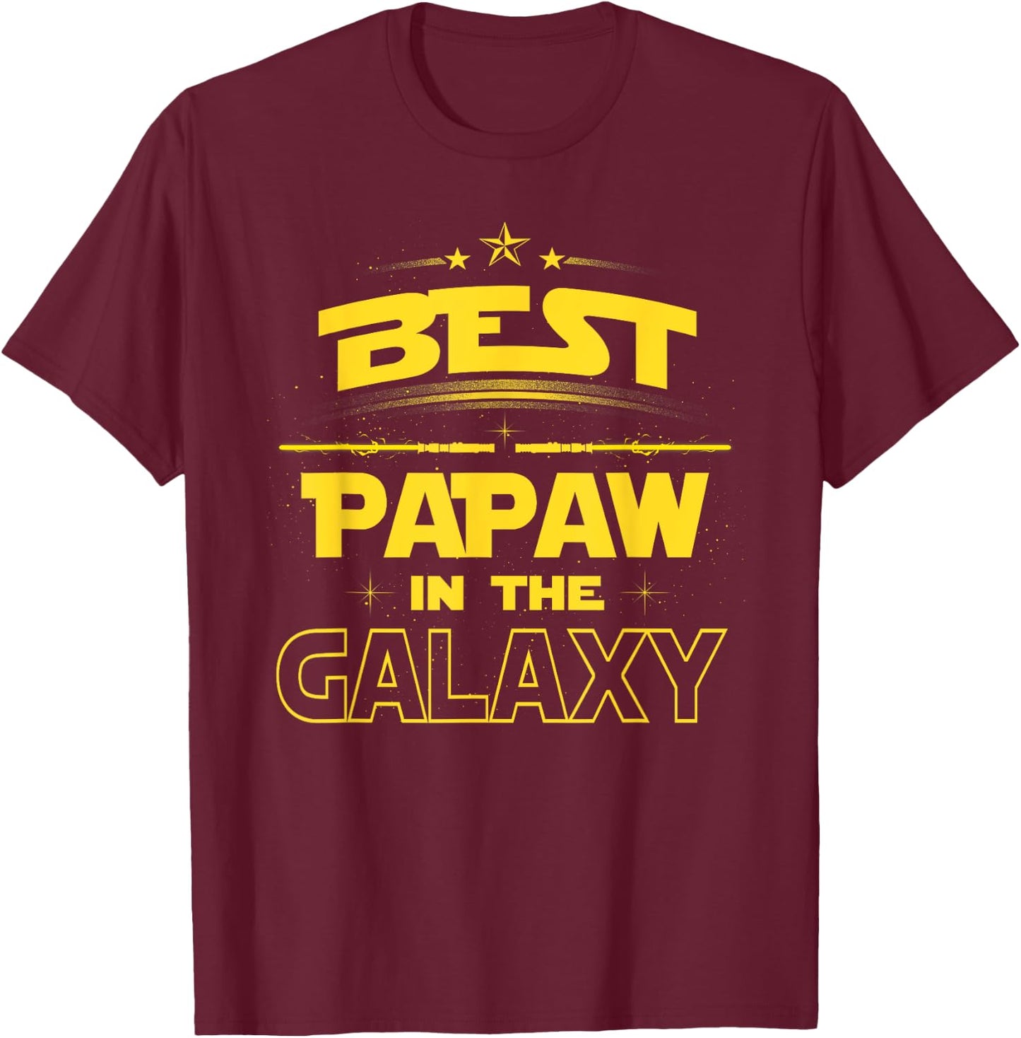 Best PAPAW in the Galaxy Shirt Fathers Day Gift, Awesome DAD T-Shirt - T-Shirt | Maroon