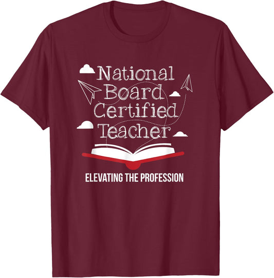 National Board Certified Teacher Open Book Airplane Women T-Shirt - T-Shirt | Maroon
