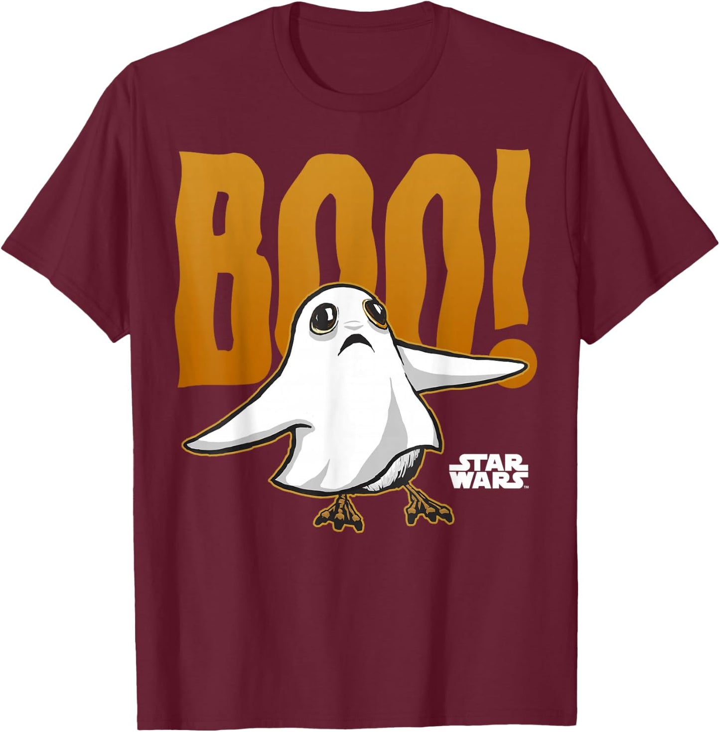 Star Wars Ghost Porg Boo Graphic T-Shirt - T-Shirt | Maroon