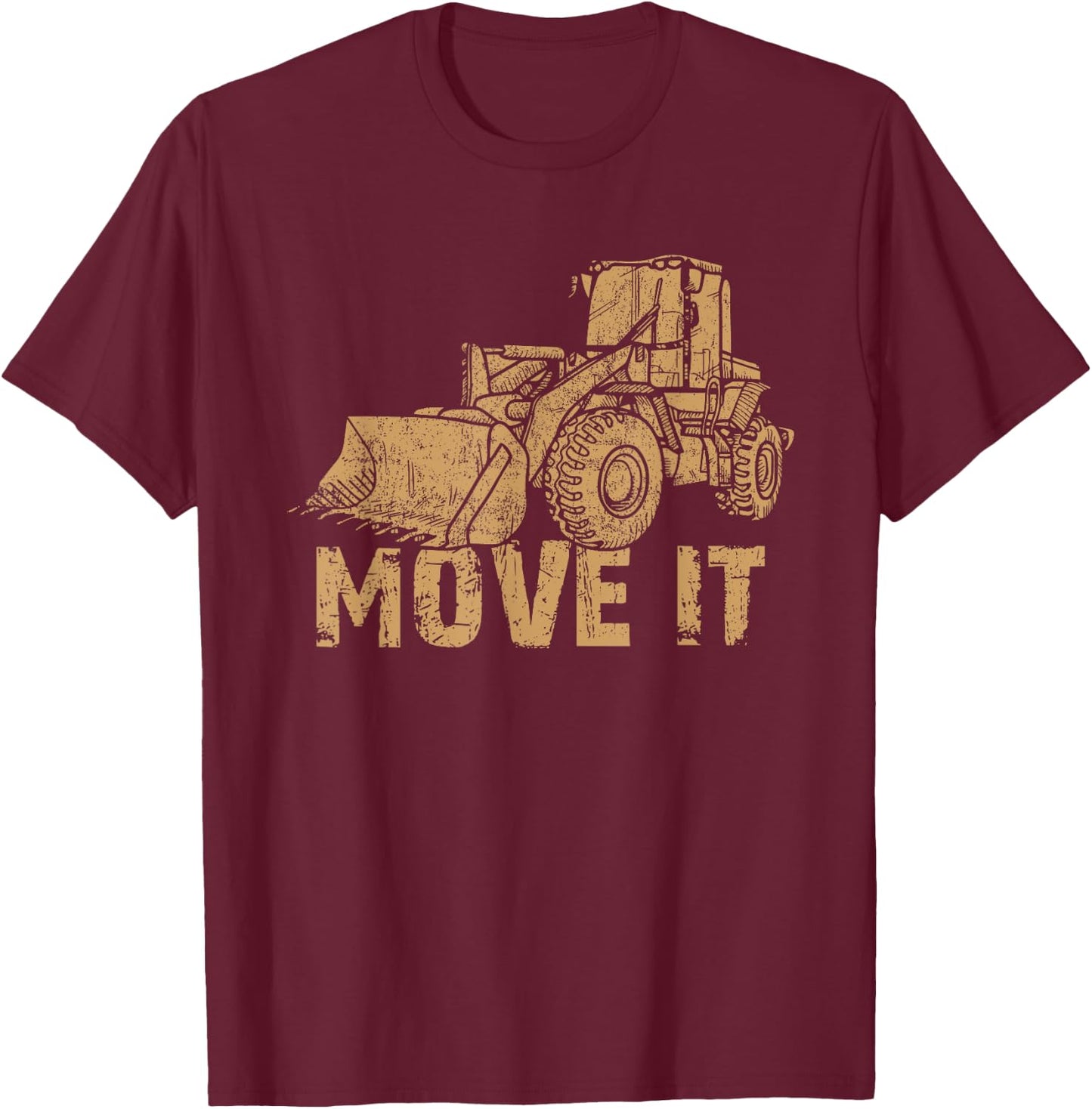 Bulldozer Move It Truck for Boys T-Shirt - T-Shirt | Maroon