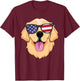 American Golden Retriever USA Dog Sunglasses Merica Lover Women Kids T-Shirt - T-Shirt | Maroon