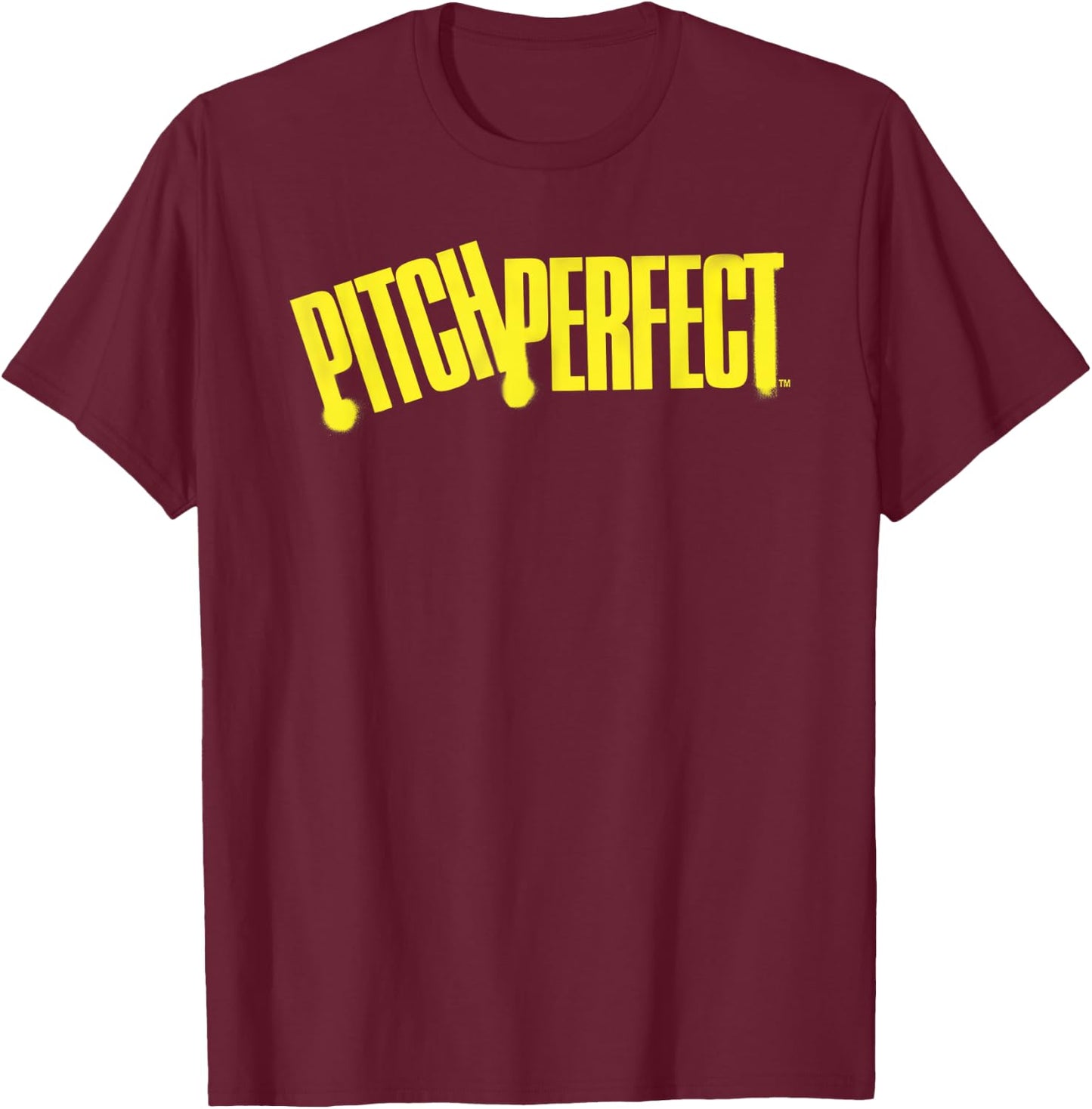 Pitch Perfect Yellow Spray Paint T-Shirt - T-Shirt | Maroon