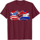 Paraguay American Flag T-Shirt - T-Shirt | Maroon