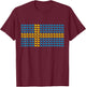 Swedish Flag Dala Horse Design Yellow and Blue T-Shirt - T-Shirt | Maroon