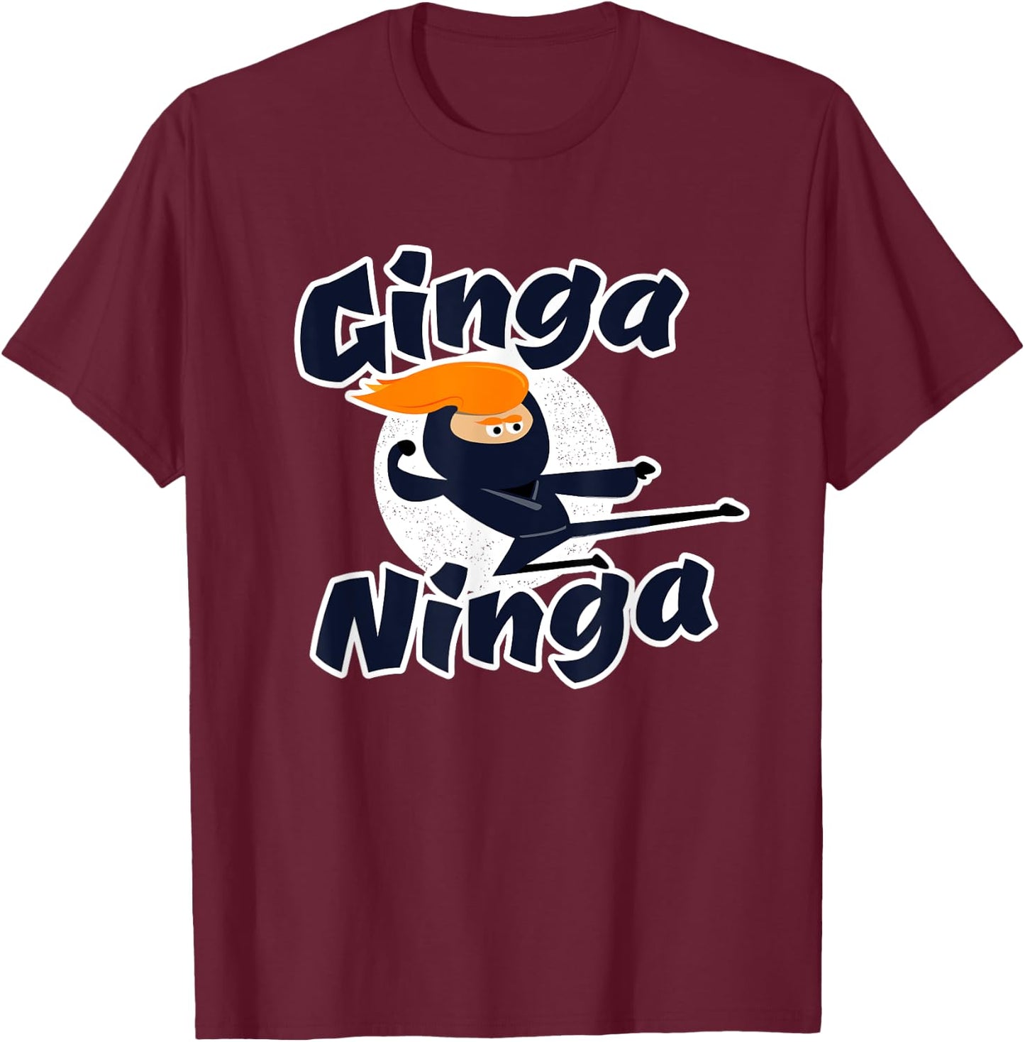 Ginga Ninga - Funny Redhead Ninja Ginger Hair T-Shirt - T-Shirt | Maroon