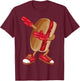 Funny Hot Dog Design For Kids Boys Girls Hotdog Gag Hot Dog T-Shirt - T-Shirt | Maroon