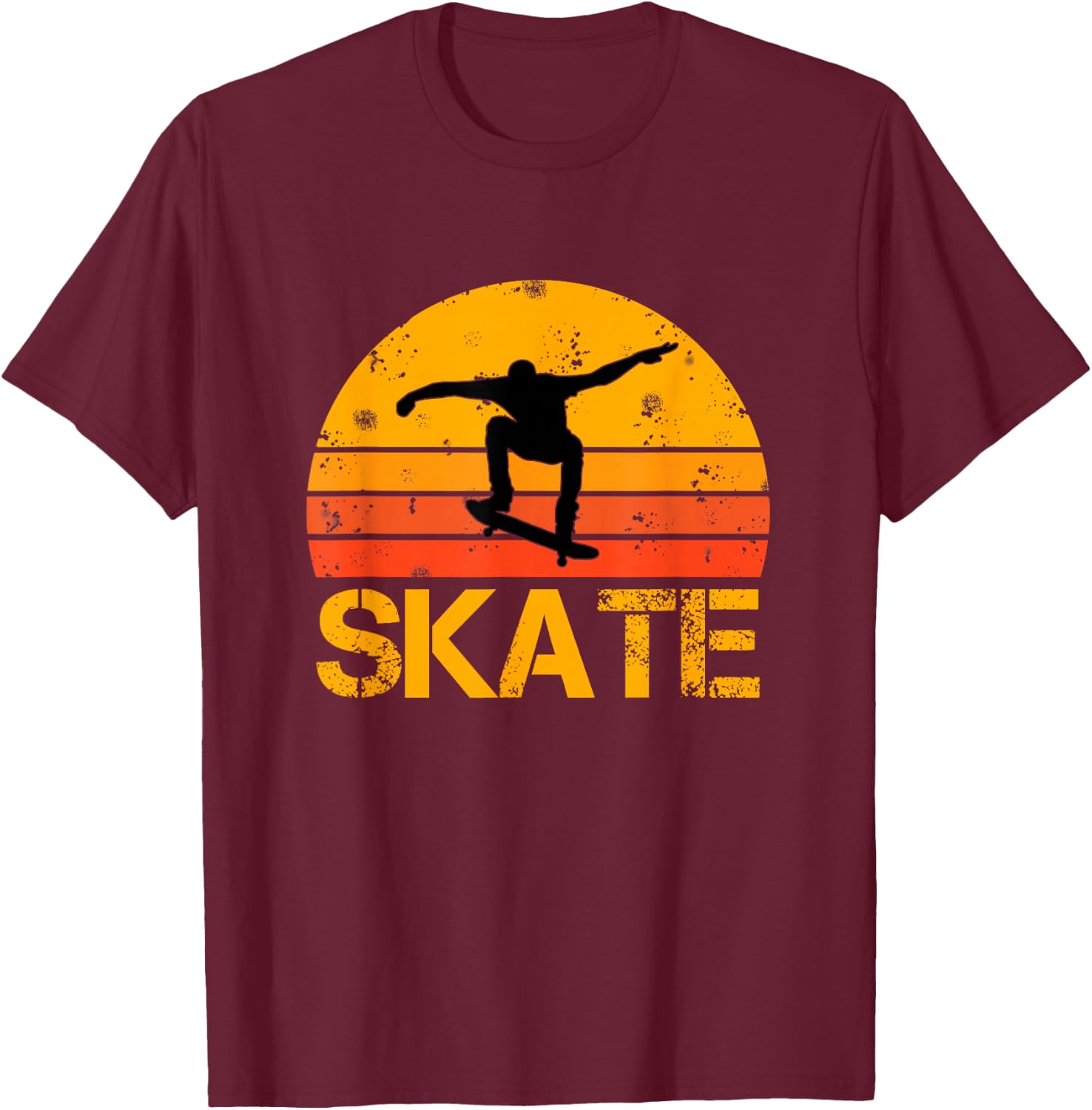 Skateboarder Retro Vintage Skateboarding T-Shirt - T-Shirt | Maroon