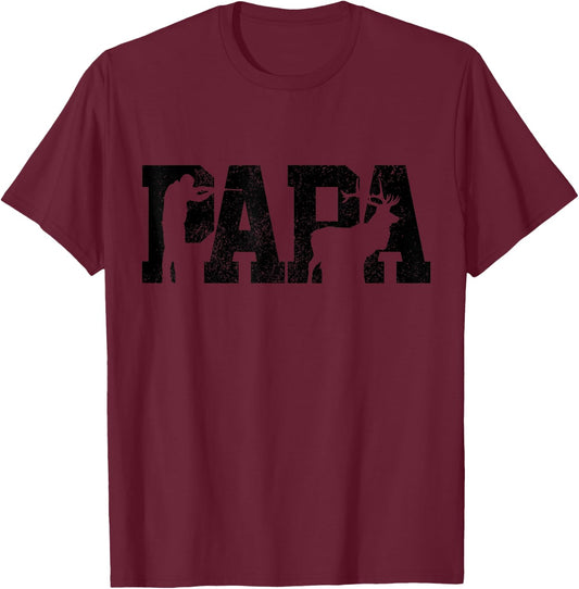 Hunter Dad Deer Father Father's Day Hunting Wild Hunting T-Shirt - T-Shirt | Maroon
