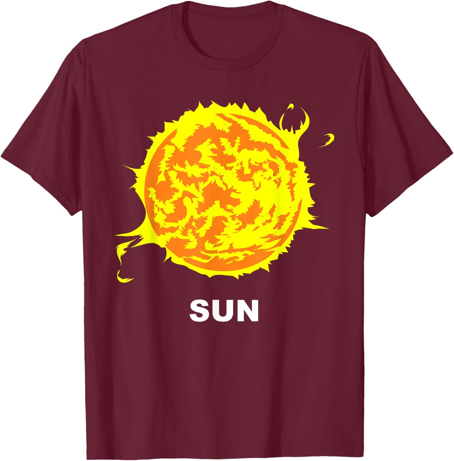 Solar System Group Costumes - Sun Fireball Star Costume T-Shirt - T-Shirt | Maroon