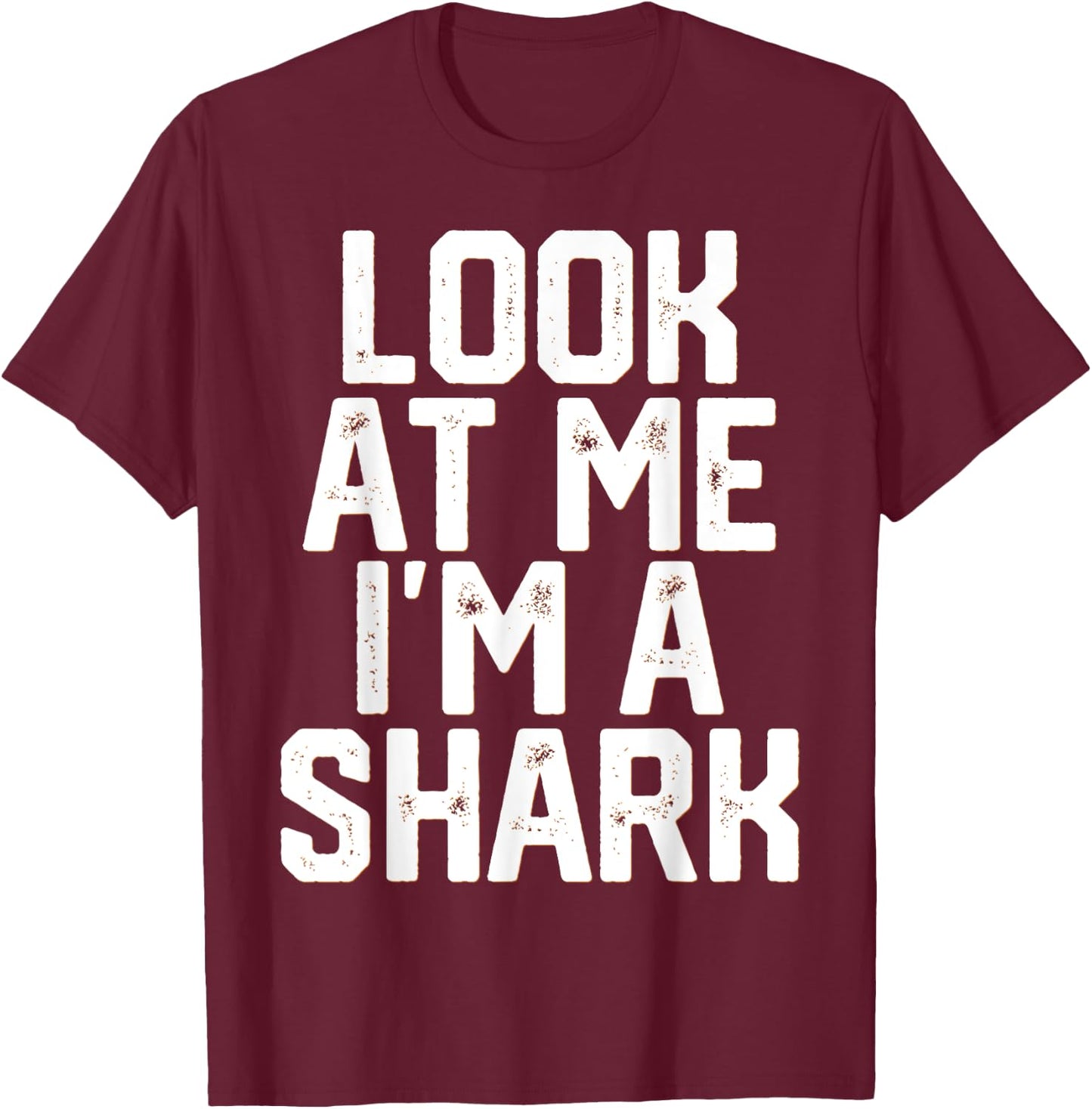 Funny Lazy Halloween Costume T Shirt Look At Me I'm A Shark T-Shirt - T-Shirt | Maroon