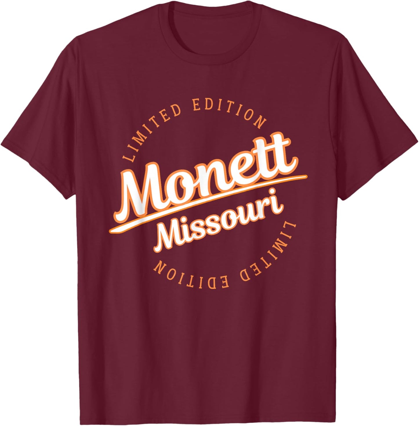 Retro Athletic Monett MO Apparel T-Shirt - T-Shirt | Maroon