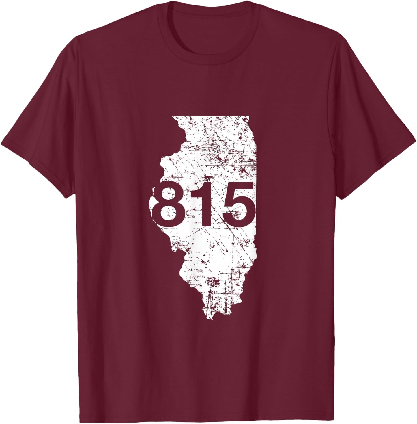 Rockford Joliet Area Code 815 Shirt, Illinois Souvenir Gift T-Shirt - T-Shirt | Maroon