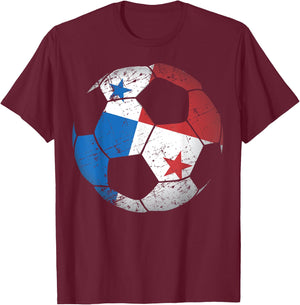 Panama Soccer Ball Flag - Panama Football Soccer T-Shirt - T-Shirt | Maroon