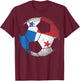 Panama Soccer Ball Flag - Panama Football Soccer T-Shirt - T-Shirt | Maroon