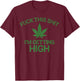 Marijuana Leaf Funny Getting High Grunge T-Shirt - T-Shirt | Maroon