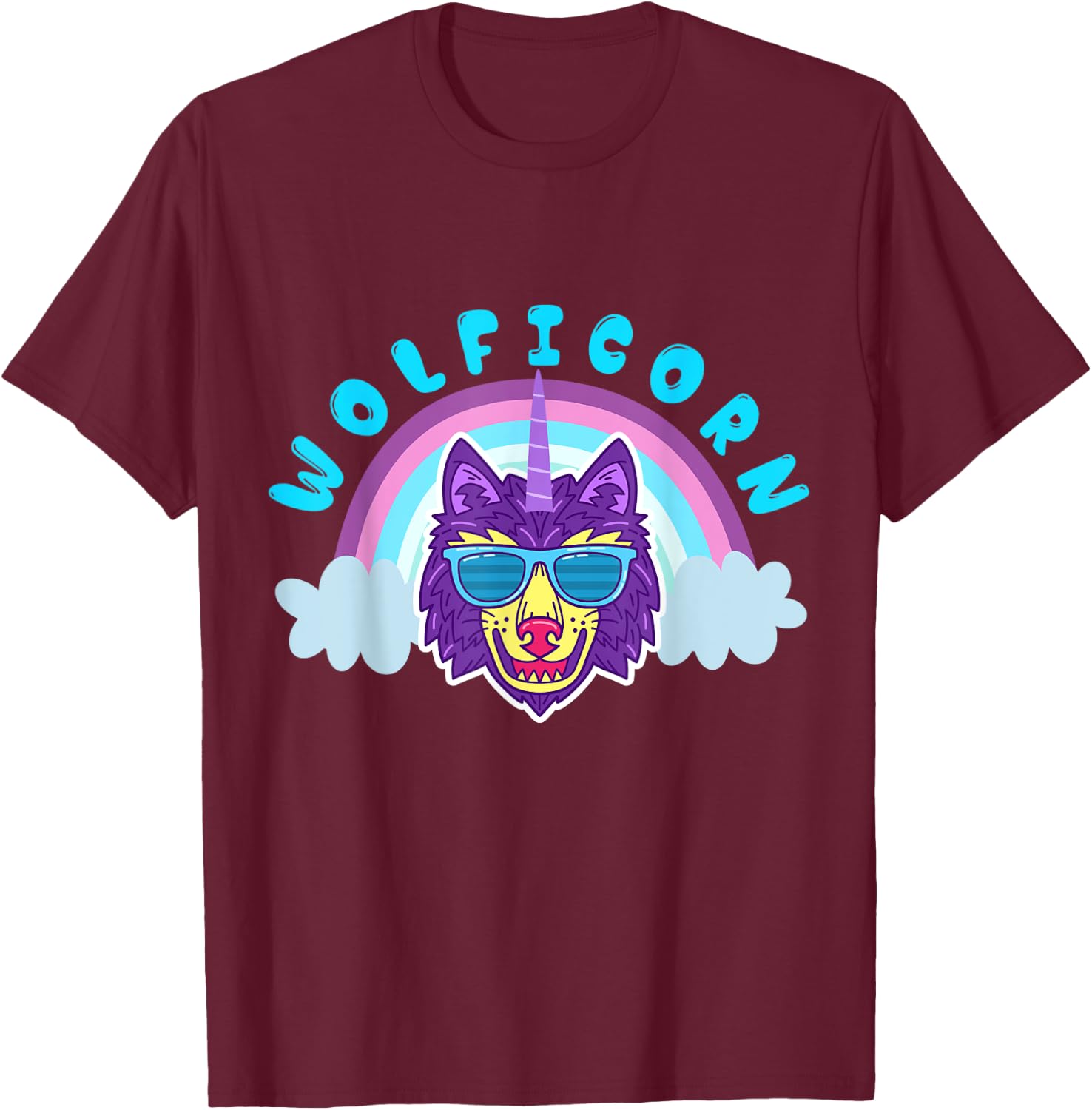Wolficorn T shirt T-Shirt - T-Shirt | Maroon