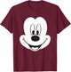 Disney Winking Mickey Mouse Face Large Icon T-Shirt - T-Shirt | Maroon