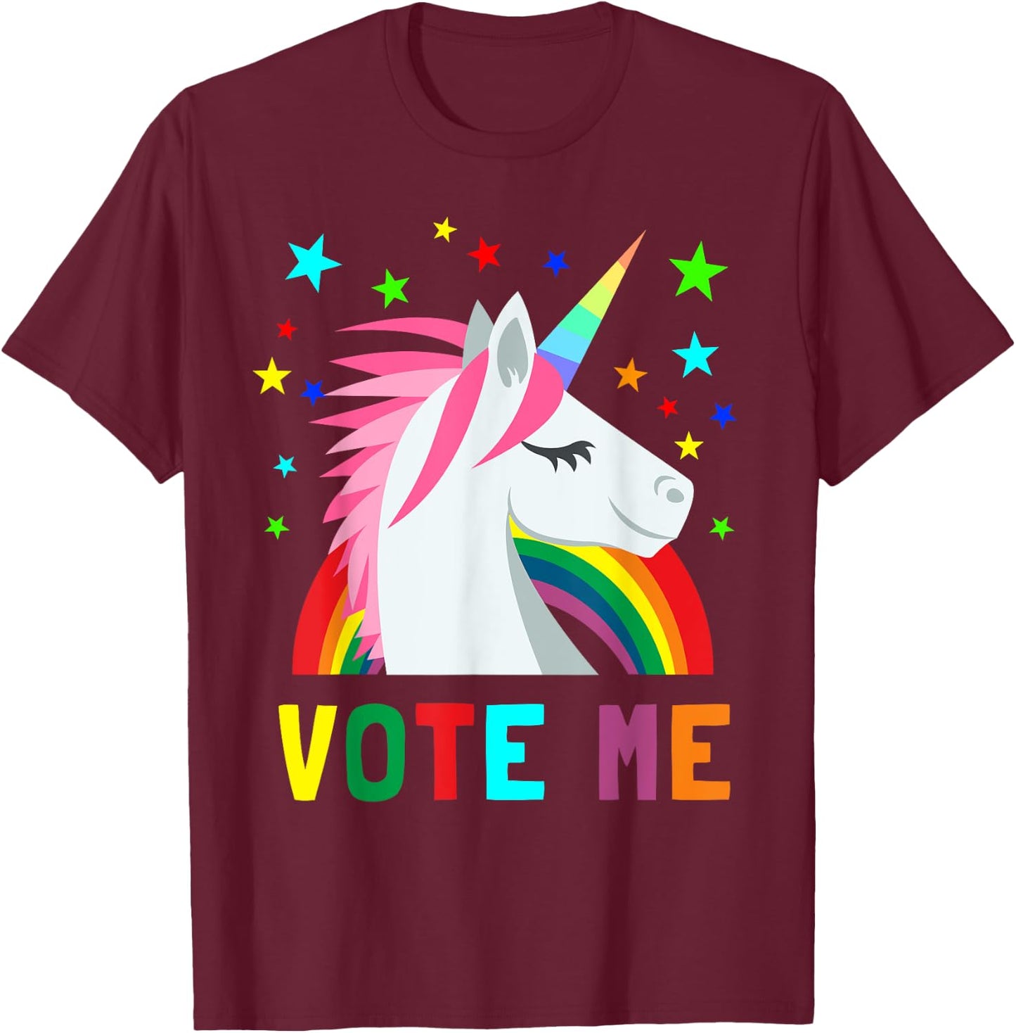Vote Me Funny Unicorn For President Election Voting Mid Term T-Shirt - T-Shirt | Maroon