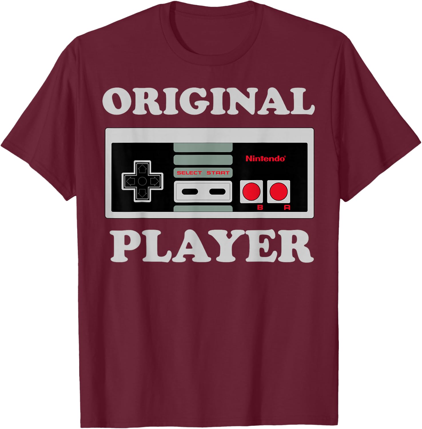 Nintendo NES Controller Original Player Graphic T-Shirt - T-Shirt | Maroon