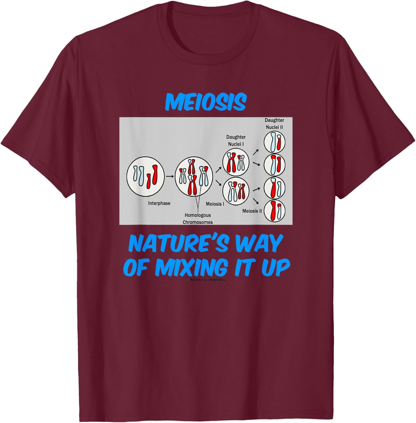 Meiosis Nature's Way Of Mixing It Up Cell Biology Humor T-Shirt - T-Shirt | Maroon