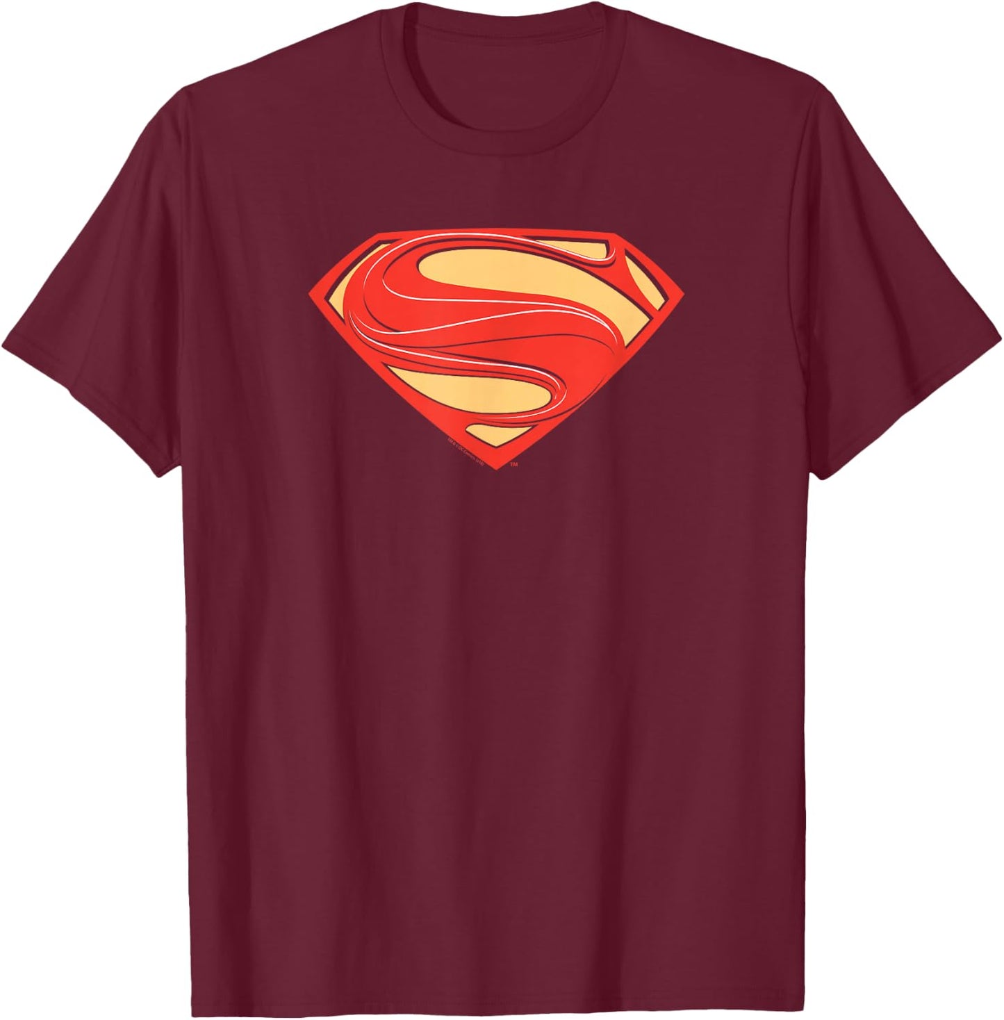 Superman Man of Steel New Solid Shield T-Shirt - T-Shirt | Maroon