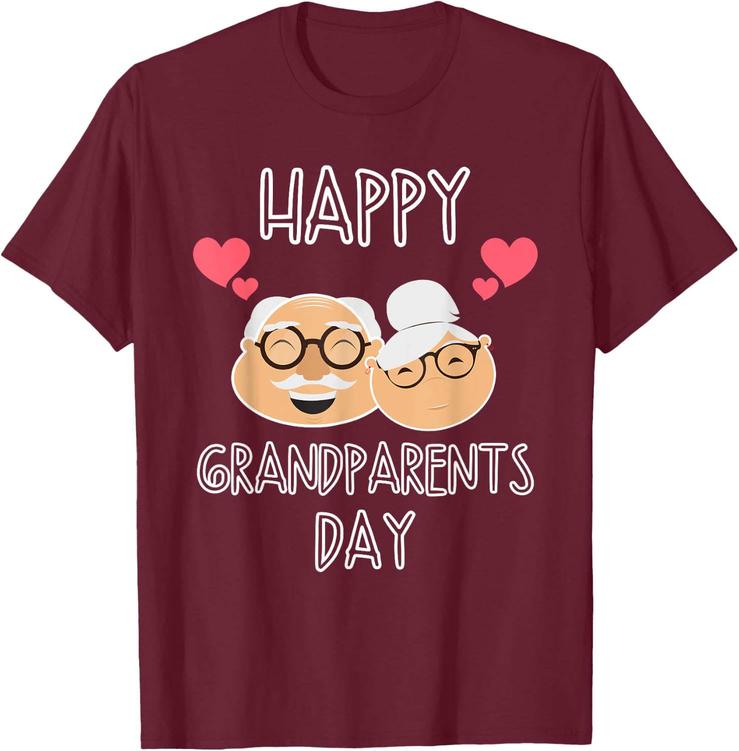 I Love My Grandparents Family Celebration of Grandma Grandpa T-Shirt - T-Shirt | Maroon