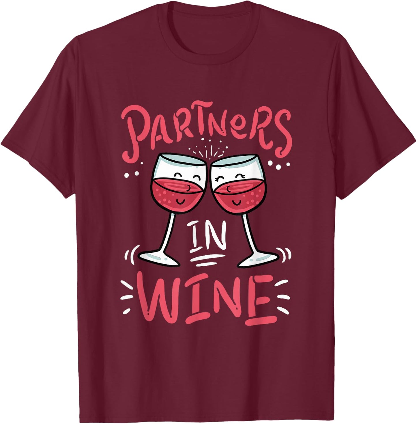 Partners in Wine, Funny Drinking T-Shirt - T-Shirt | Maroon