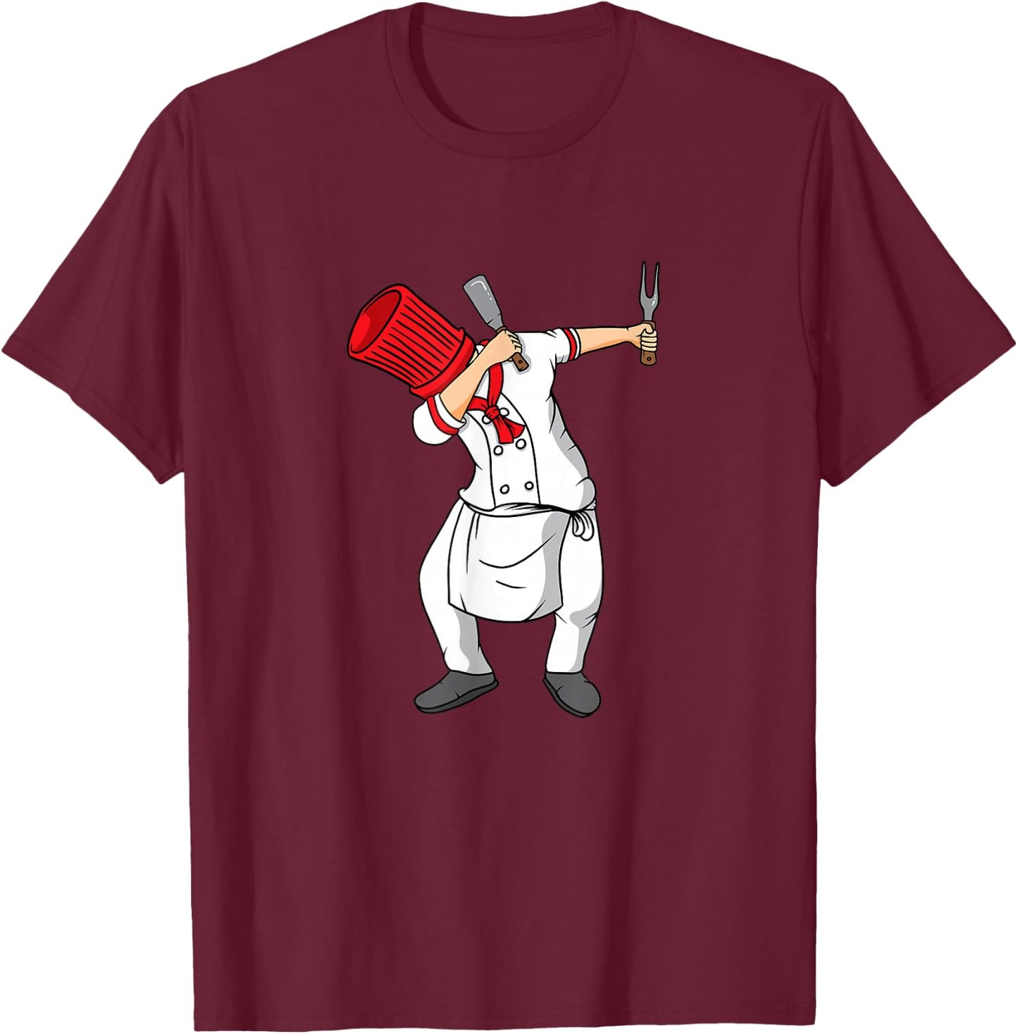 Dabbing Hibachi Chef Funny T-Shirt - T-Shirt | Maroon