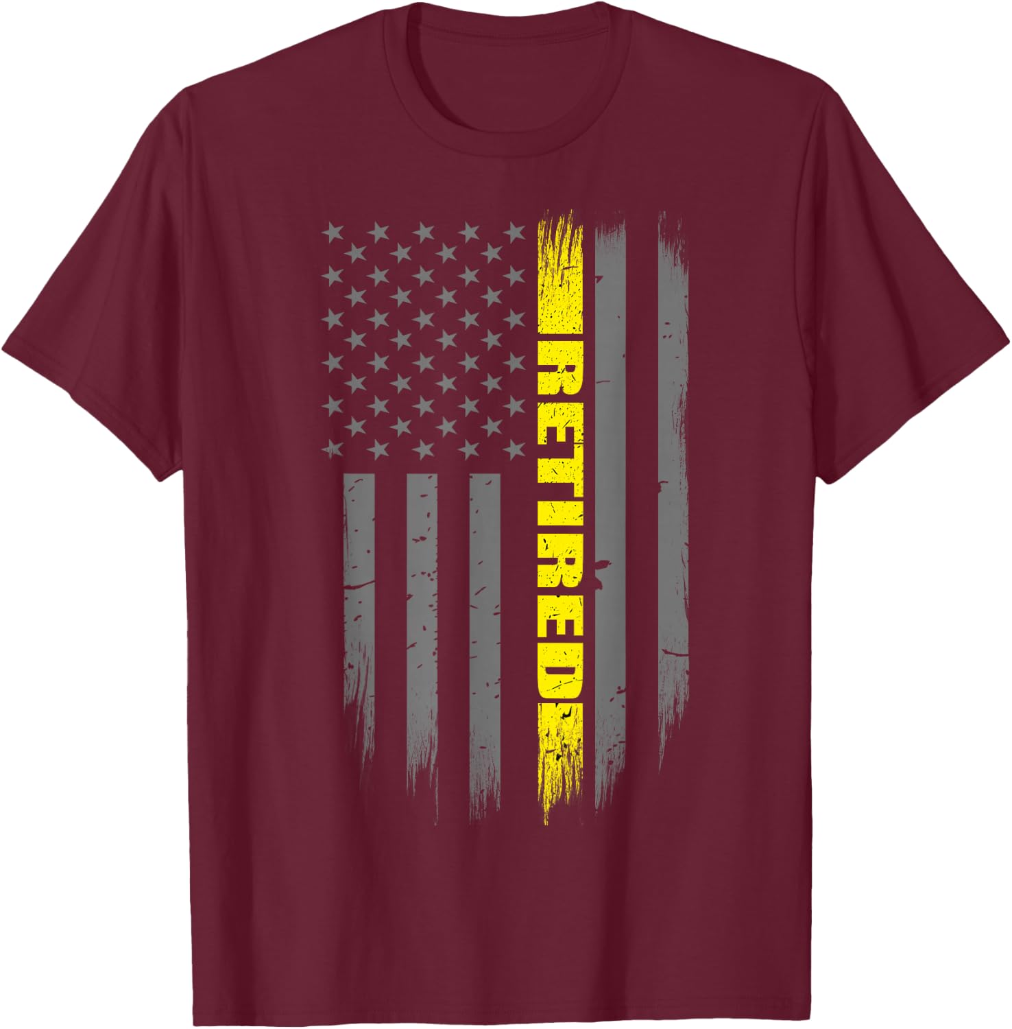 Retired 911 Dispatcher Gift - Thin Gold Line Flag T-Shirt - T-Shirt | Maroon
