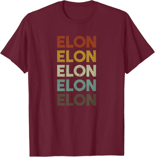 Retro Elon North Carolina T-Shirt - T-Shirt | Maroon