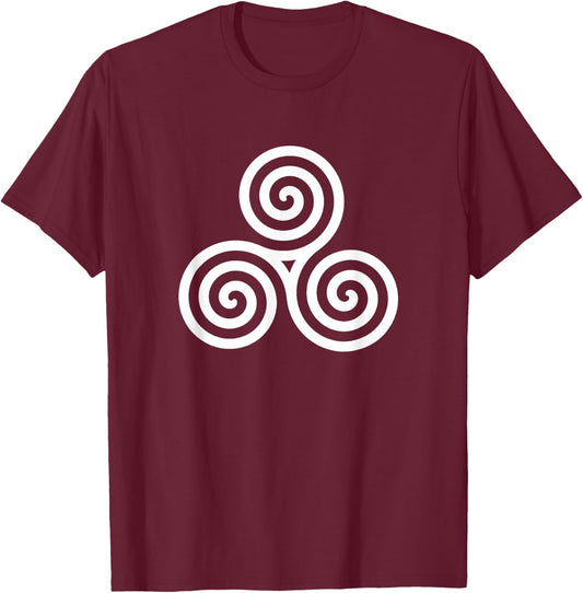 Irish Celtic Knot Spiral Triskele Newgrange Ireland Travel T-Shirt - T-Shirt | Maroon