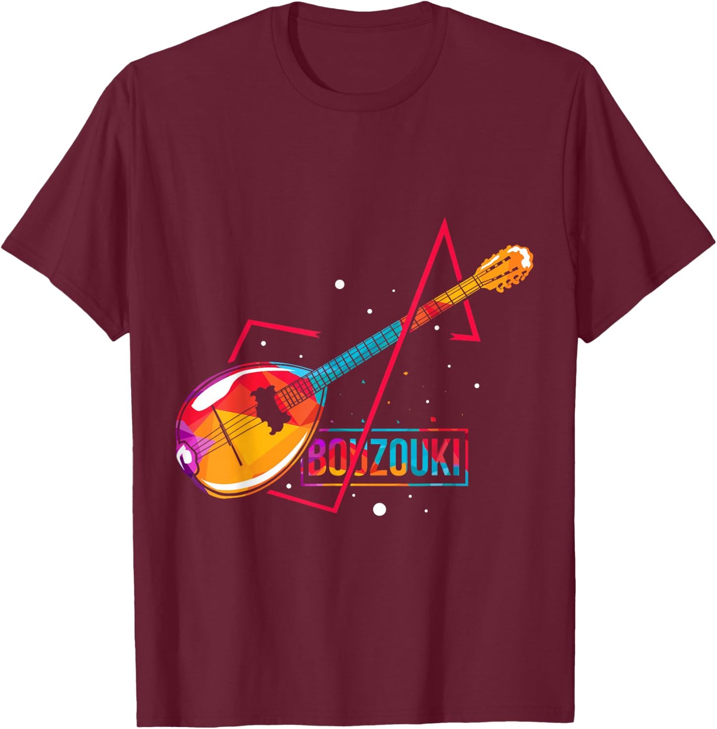 Cool Greek Irish Bouzouki Guitar Instrument T-Shirt - T-Shirt | Maroon