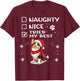 Cute Cardigan Welsh Corgi Dog Christmas Naughty Nice Tried Women Kids T-Shirt - T-Shirt | Maroon