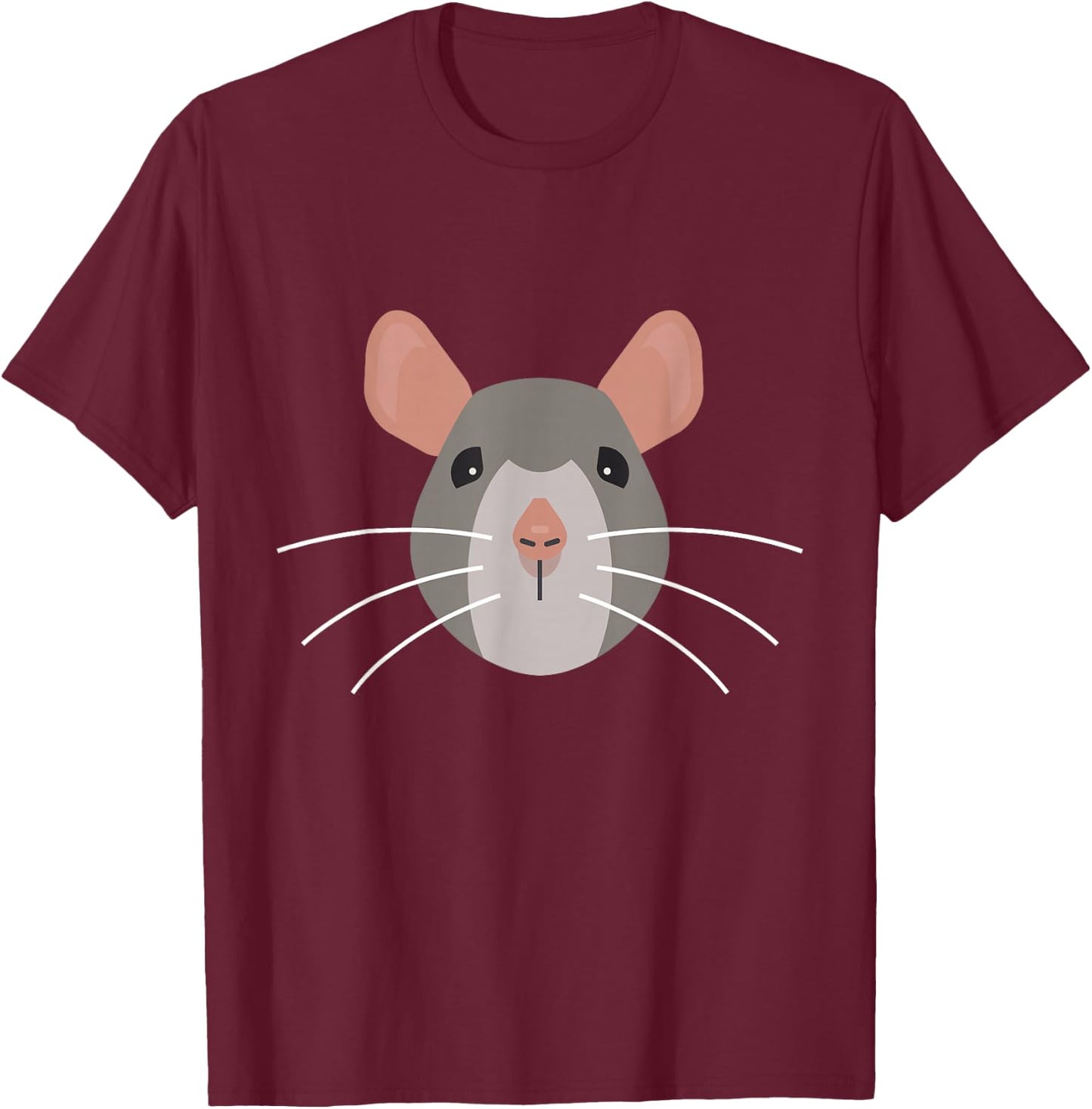 Cute Mouse Face Easy Halloween Costume Adults Kids T-Shirt - T-Shirt | Maroon