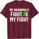 My Grandma's Fight Is My Fight Lymphoma Awareness T-Shirt - T-Shirt | Maroon