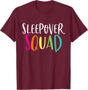 Sleepover Squad Shirt Cute Slumber Pajama Party Gift T-Shirt - T-Shirt | Maroon