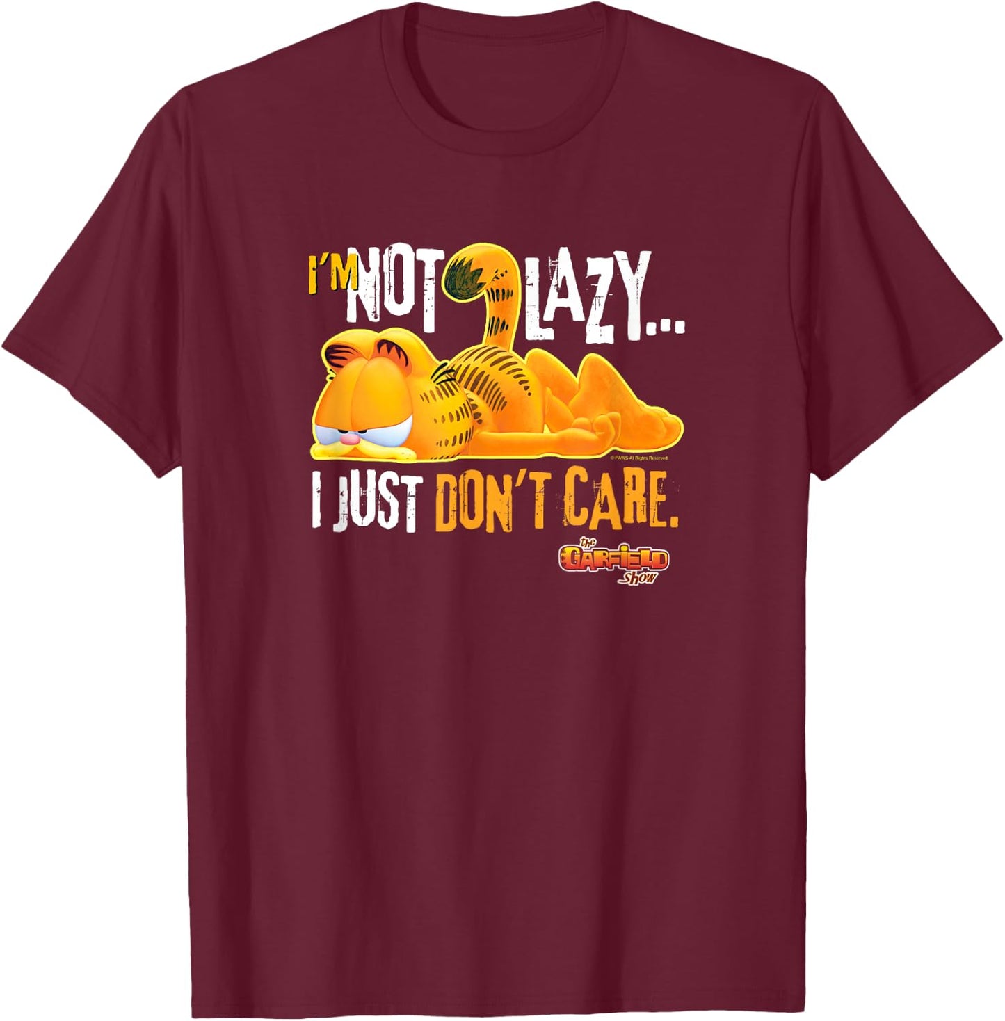 Garfield Just Don't Care T-Shirt - T-Shirt | Maroon