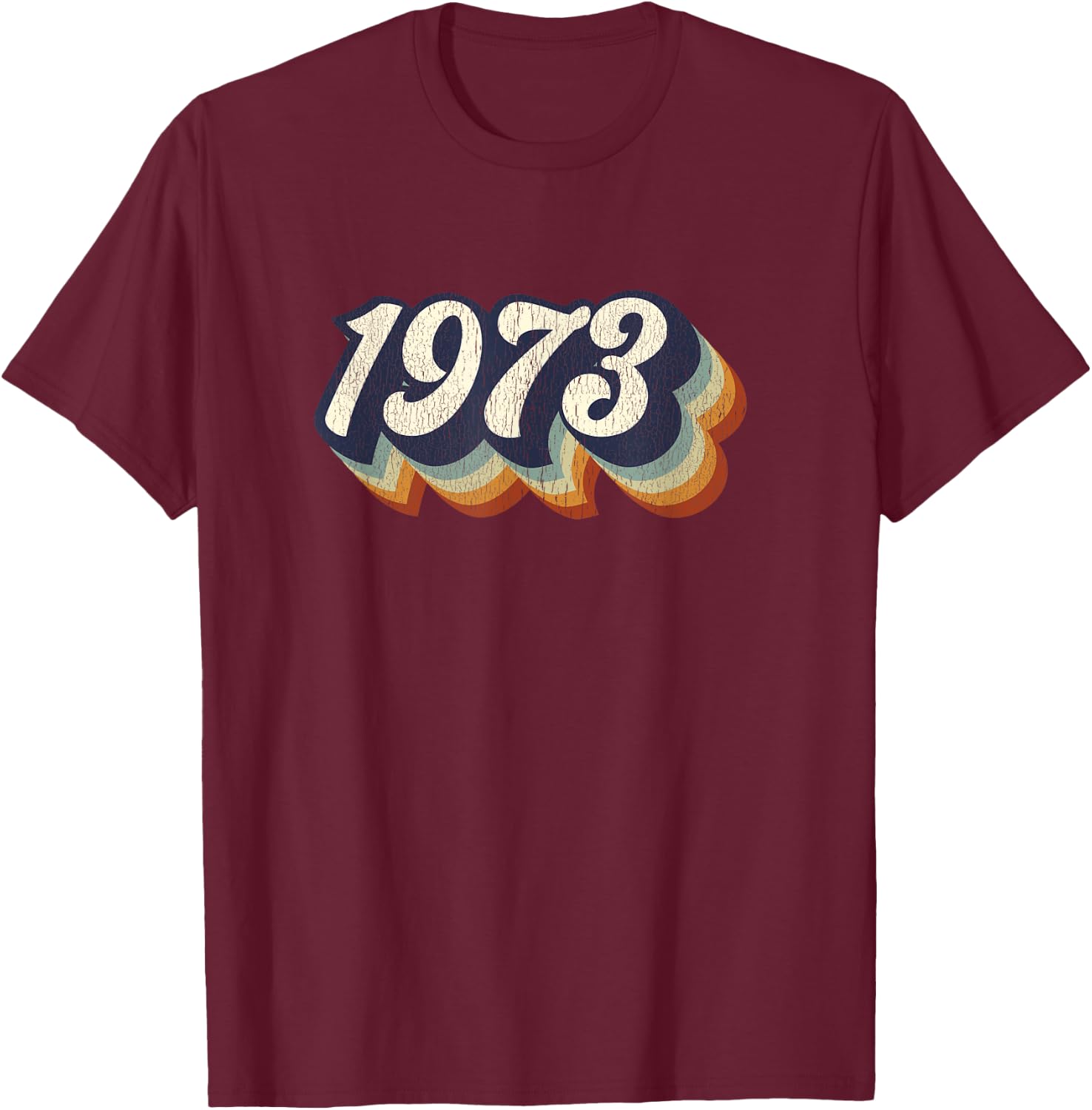 Vintage 1973 47th Birthday Gift Groovy Men Women T-Shirt - T-Shirt | Maroon