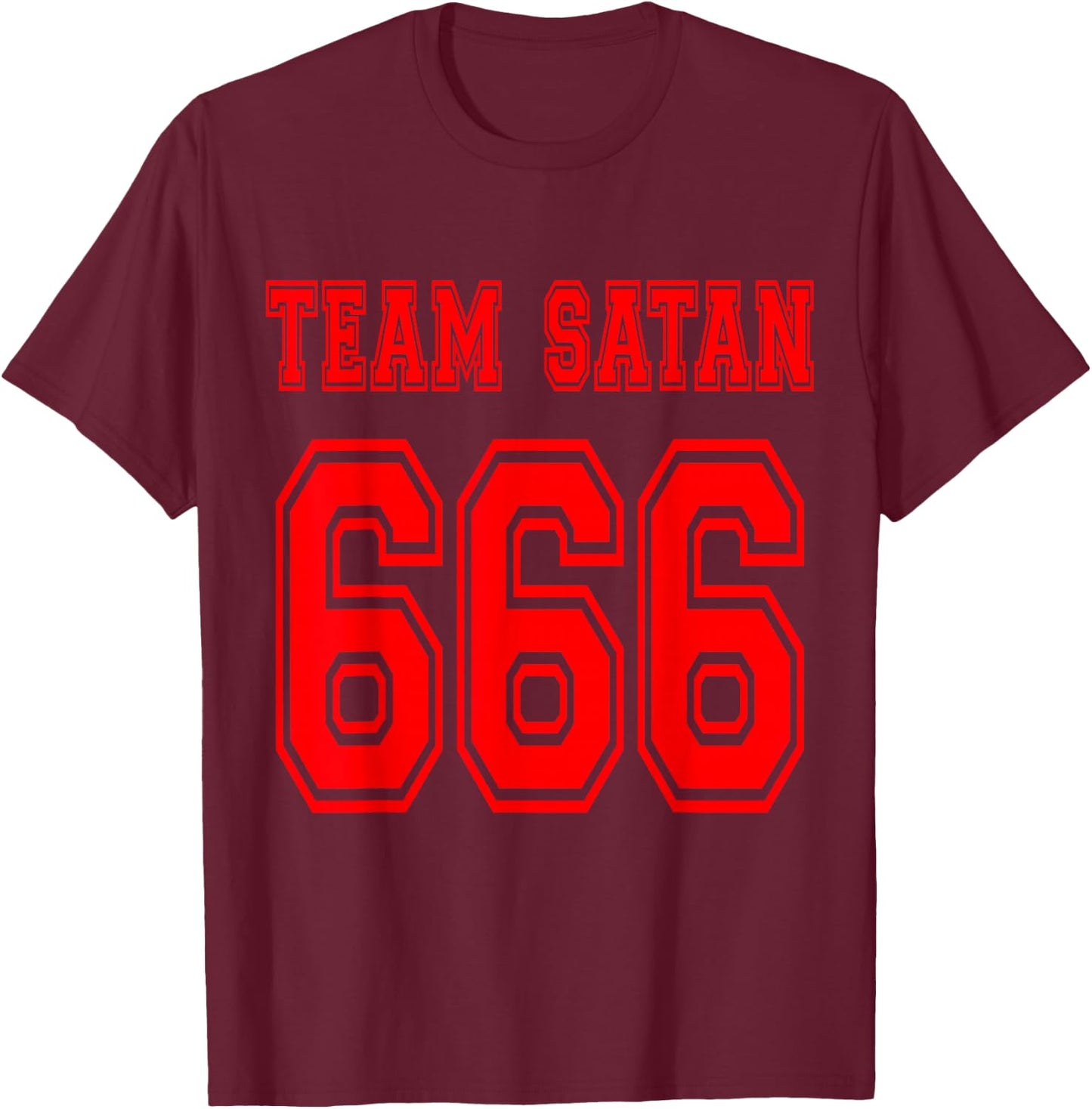 Team Satan 666 T Shirt T-Shirt - T-Shirt | Maroon