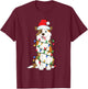 Australian Shepherd Christmas Tree Light Aussie Xmas Dog Men Women Kids T-Shirt - T-Shirt | Maroon