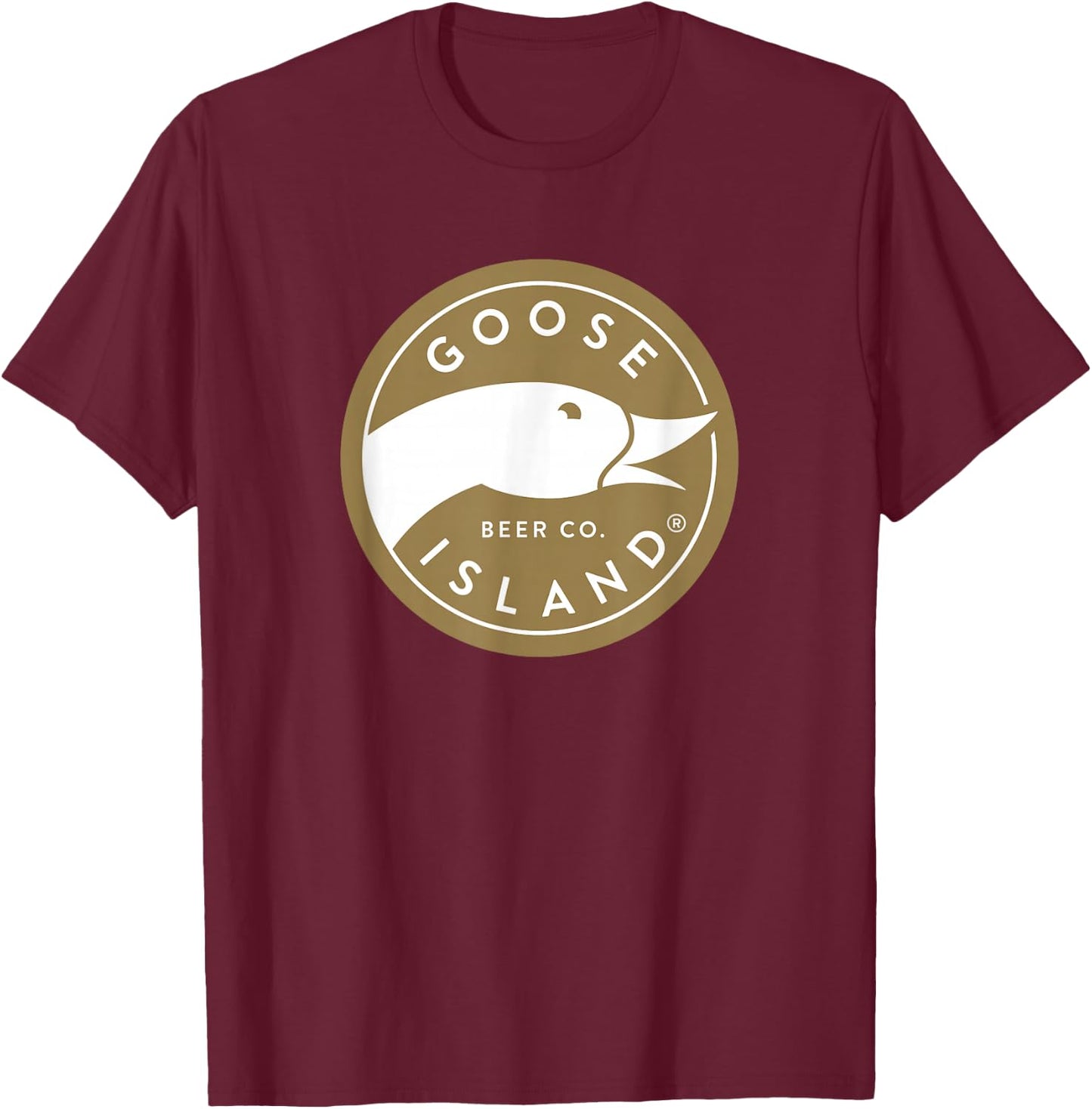 Goose Island Metallic Gold Logo T-Shirt - T-Shirt | Maroon