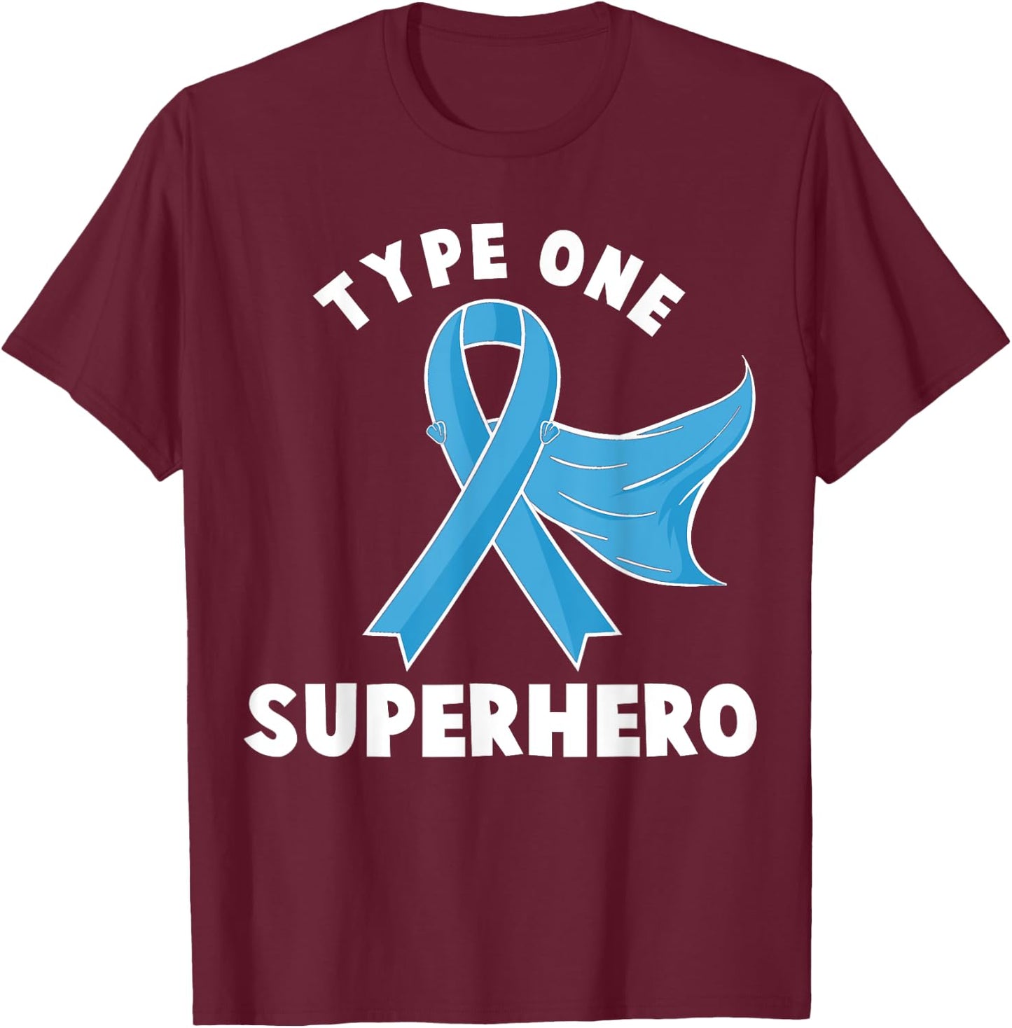 Type One Superhero Diabetes Awareness Diabetic Boys Girls T-Shirt - T-Shirt | Maroon